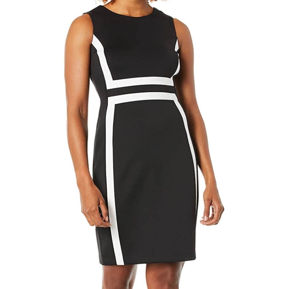 Calvin Klein sleeveless color block sheath dress
